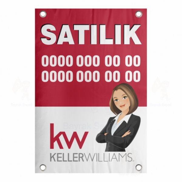 Kaliteli 65x100 Vinil Branda Satlk KW Keller Williams Afii imalat Fiyat eitleri Kalitesi