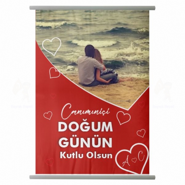 80x120 Vinil Branda Sevgiliye Doum Gn Afii Toptan Uzun mrl