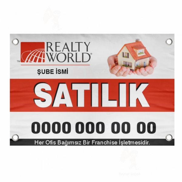 80x150 Vinil Branda Satlk Realty World Afii