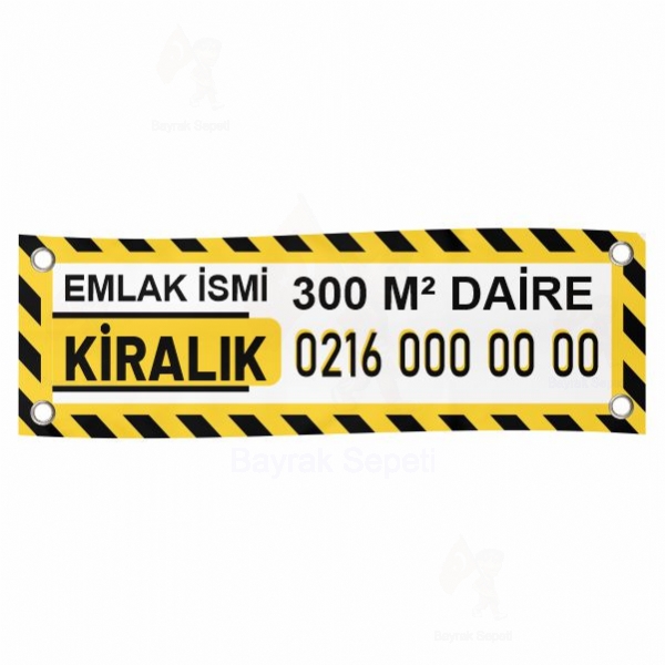 80x400 Vinil Branda Kiralk Daire Afileri
