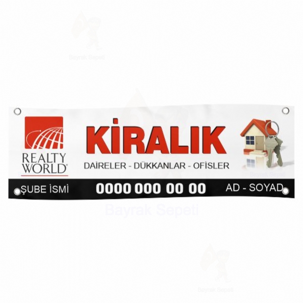 80x450 Vinil Branda Kiralk Realty World Afileri imalat Fiyat