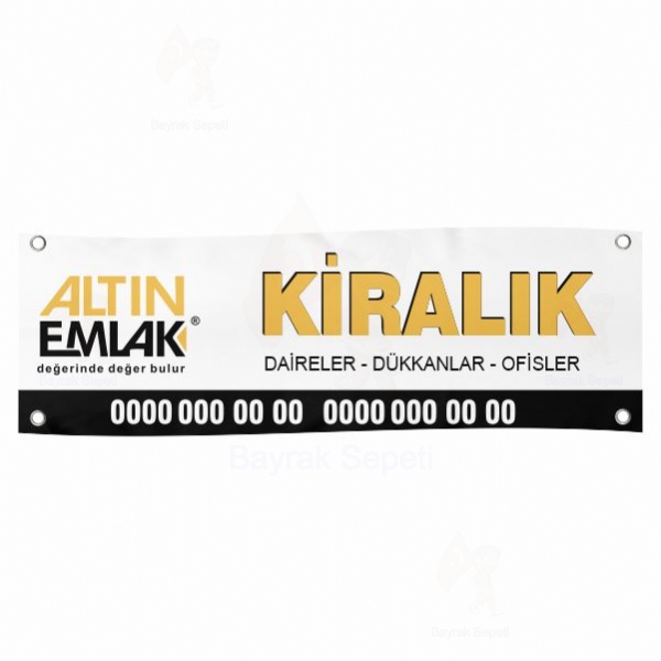 80x500 Vinil Branda Kiralk Altn Emlak Afileri