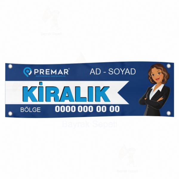 80x500 Vinil Branda Kiralk Premar Gayrimenkul Afileri