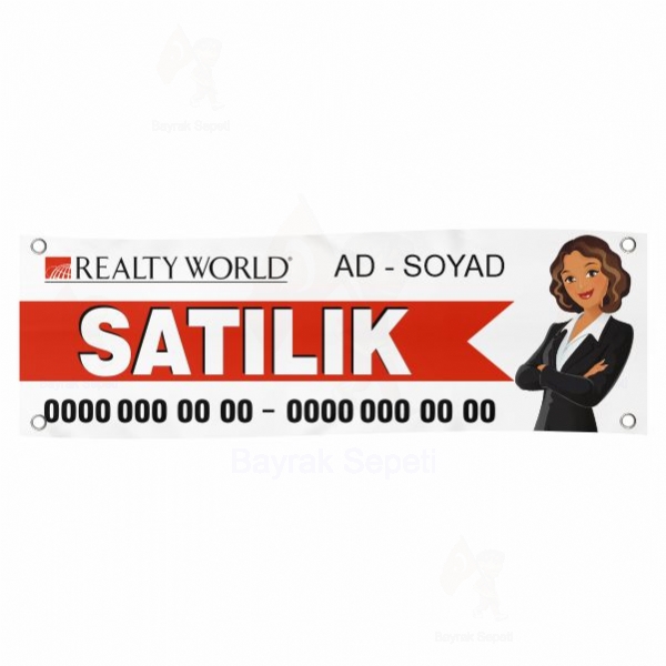 80x500 Vinil Branda Satlk Realty World Afileri Ka tl Sat Sat