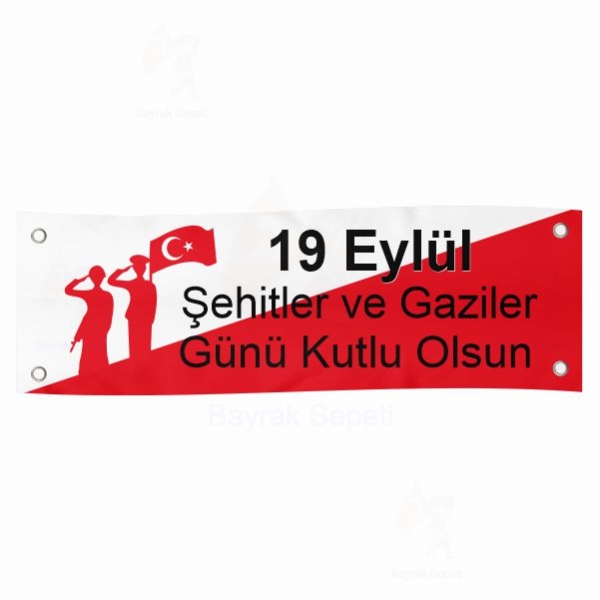 80x600 Vinil Branda 19 Eyll ehitler ve Gaziler Gn Afileri eitleri Kalitesi