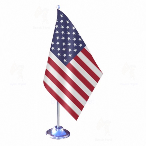 Amerika Birleik Devletleri Tekli Masa Bayraklar Resmi