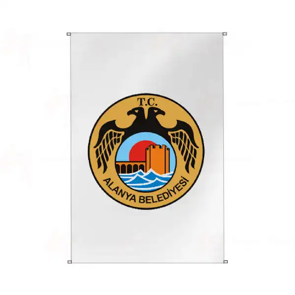 Alanya Belediyesi Bina Cephesi Bayraklar