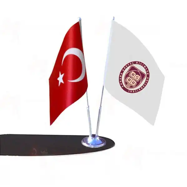 Ankara Sosyal Bilimler niversitesi 2 Li Masa Bayraklar