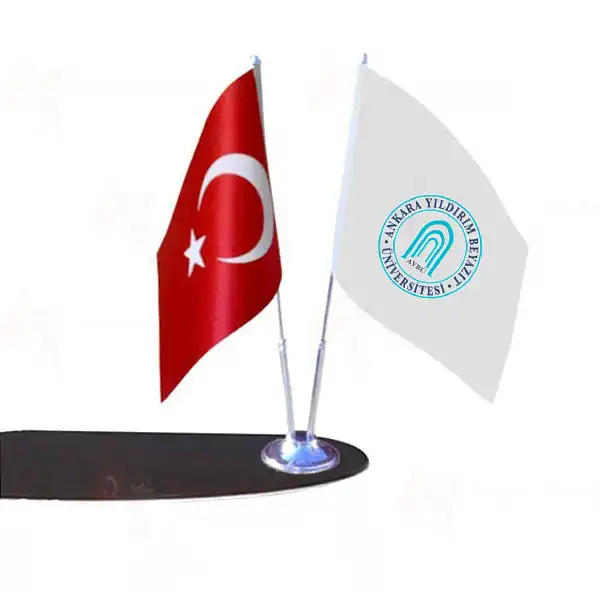 Ankara Yldrm Beyazt niversitesi 2 Li Masa Bayraklar Toptan Alm