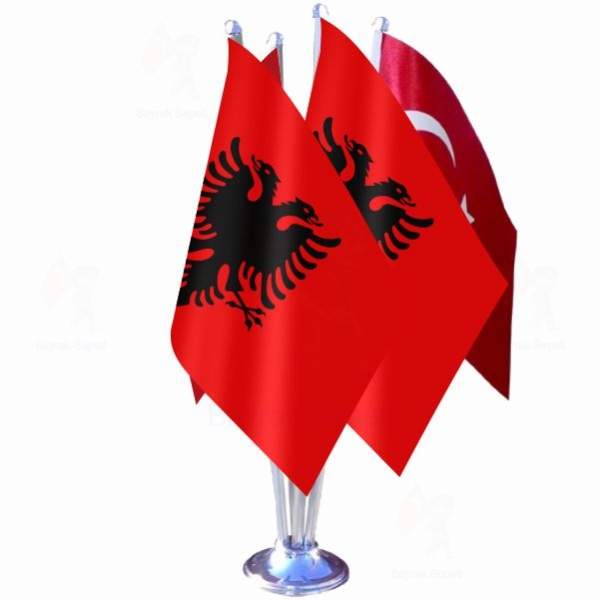 Arnavutluk 4 L Masa Bayraklar