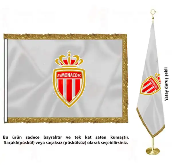 As Monaco Saten Kumaş Makam Bayrağı