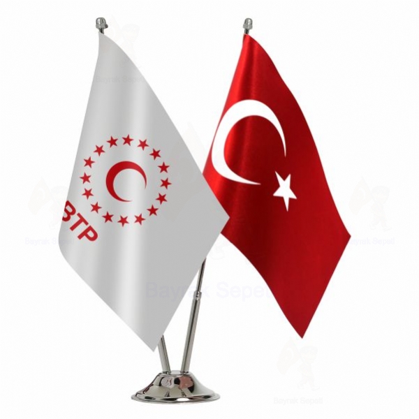 Bamsz Trkiye Partisi 2 Li Masa Bayraklar