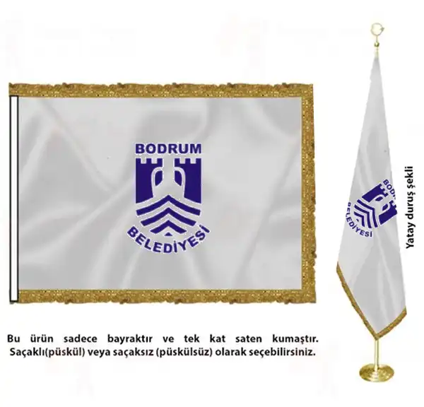 Bodrum Belediyesi Saten Kumaş Makam Bayrağı