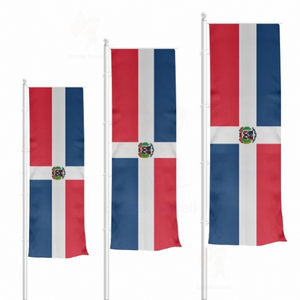 Dominik Cumhuriyeti Dikey Gnder Bayrak Sat