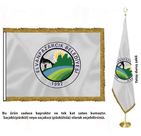 Elvanpazarcık Belediyesi Saten Kumaş Makam Bayrağı