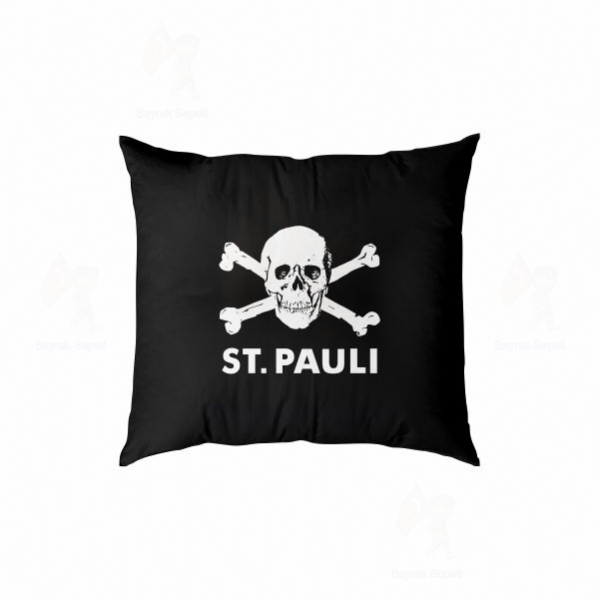 FC St Pauli Skull And Crossbones Baskl Yastk Tasarm