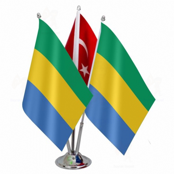 Gabon 3 L Masa Bayraklar Grselleri