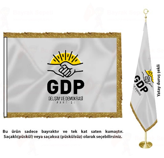 Gelişim ve Demokrasi Partisi Saten Kumaş Makam Bayrağı