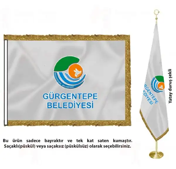Gürgentepe Belediyesi Saten Kumaş Makam Bayrağı