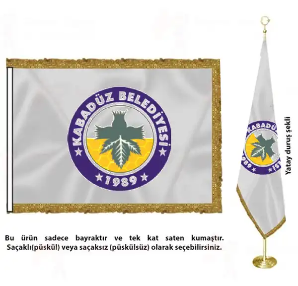 Kabadüz Belediyesi Saten Kumaş Makam Bayrağı