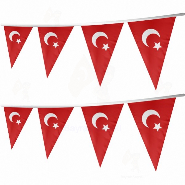 Kansu Türkleri İpe Dizili Üçgen Bayraklar