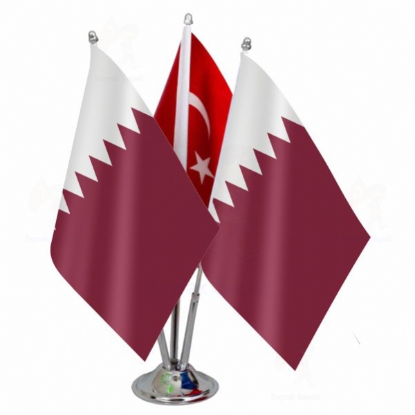 Katar 3 L Masa Bayraklar