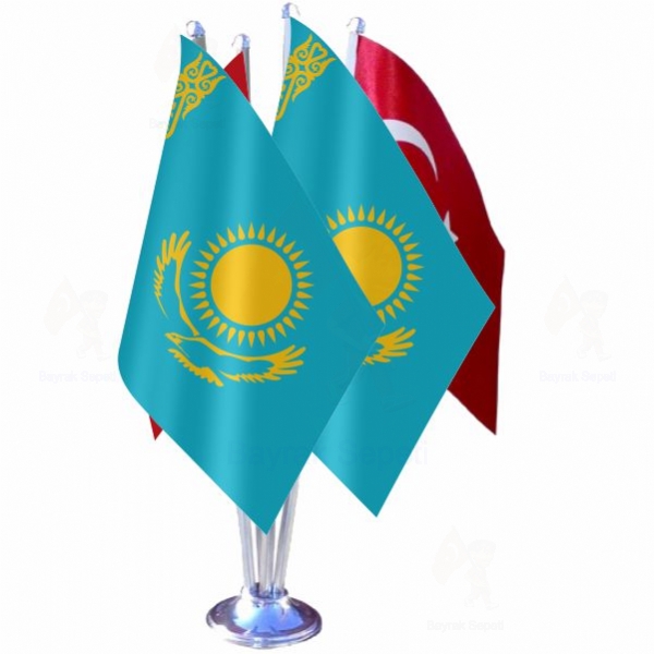 Kazakistan 4 L Masa Bayraklar