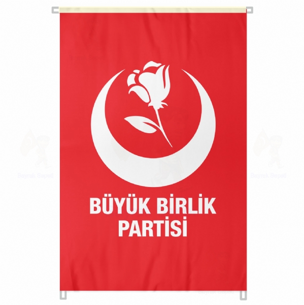 Krmz Byk Birlik Partisi Bina Cephesi Bayrak Resimleri