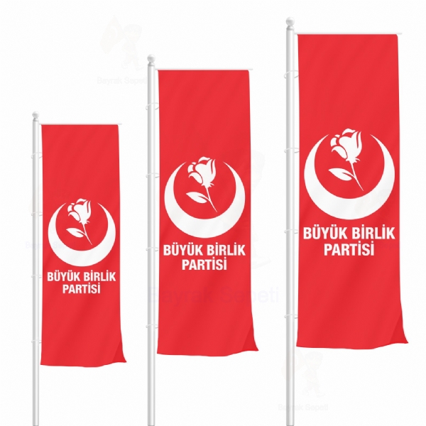 Krmz Byk Birlik Partisi Dikey Gnder Bayraklar retimi ve Sat