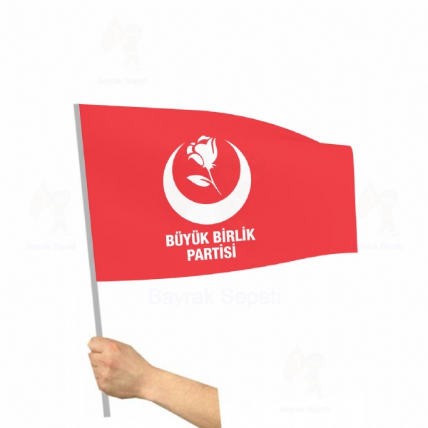 Krmz Byk Birlik Partisi Sopal Bayraklar Fiyat