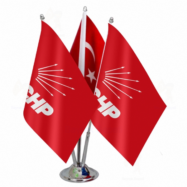 Krmz Cumhuriyet Halk Partisi 3 L Masa Bayrak Tasarmlar