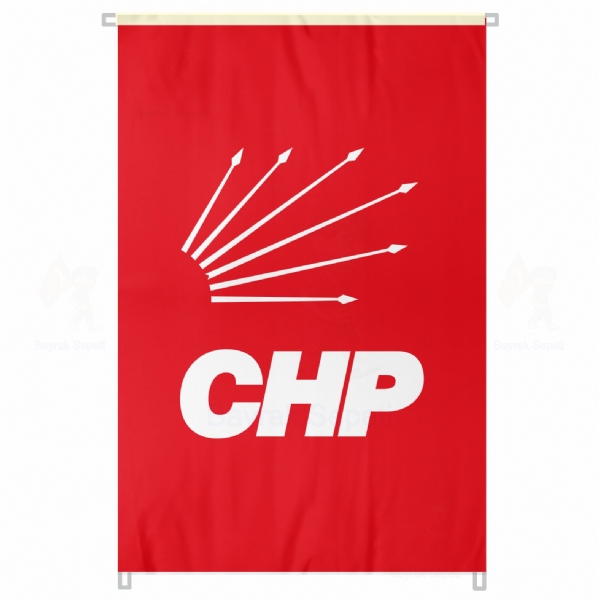 Krmz Cumhuriyet Halk Partisi Bina Cephesi Bayrak Resmi