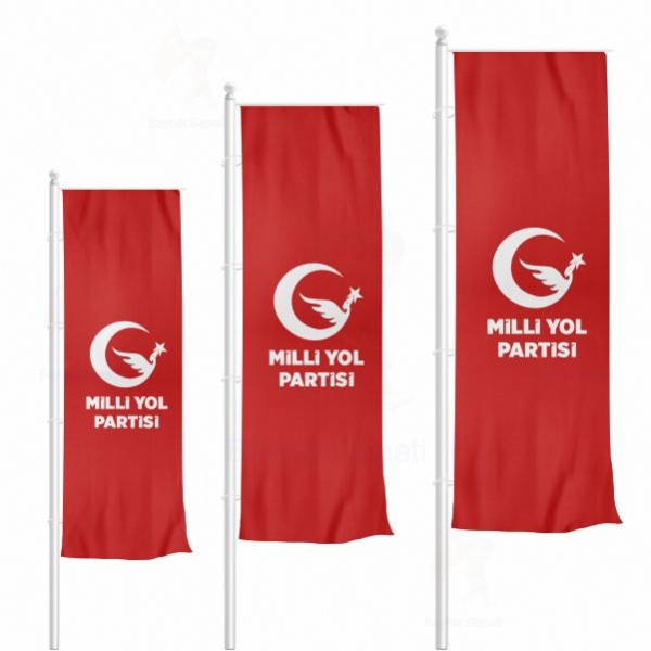 Krmz Milli Yol Partisi Dikey Gnder Bayraklar