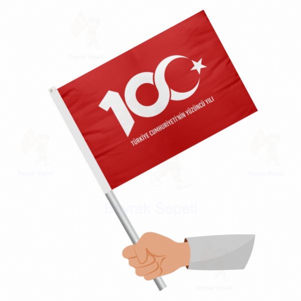 Krmz Trkiye Cumhuryetinin 100.Yl Sopal Bayraklar