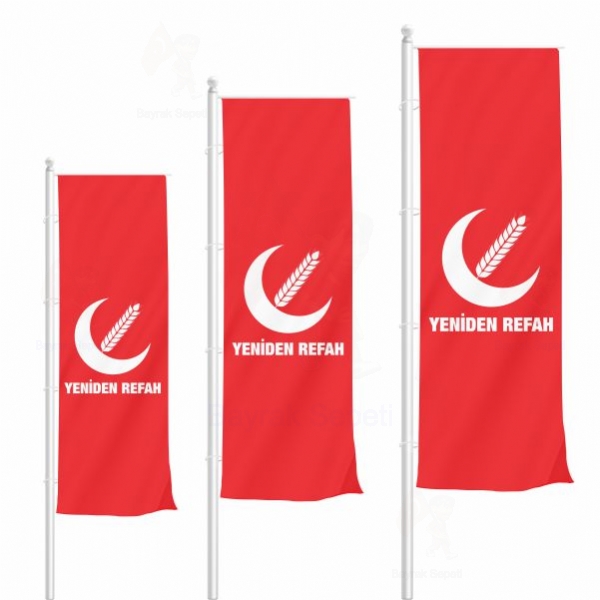 Krmz Yeniden Refah Partisi Dikey Gnder Bayraklar Sat