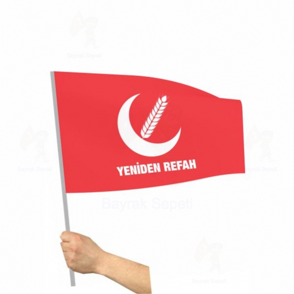 Krmz Yeniden Refah Partisi Sopal Bayraklar Tasarm