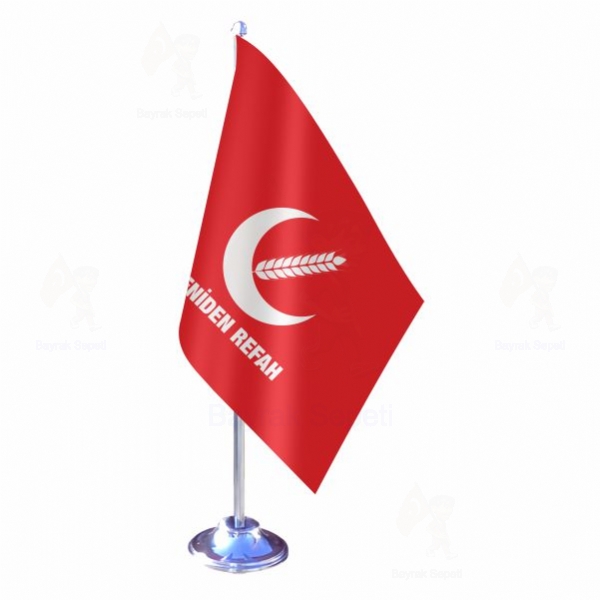 Krmz Yeniden Refah Partisi Tekli Masa Bayraklar ls