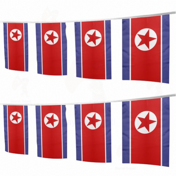 Kuzey Kore pe Dizili Ssleme Bayraklar