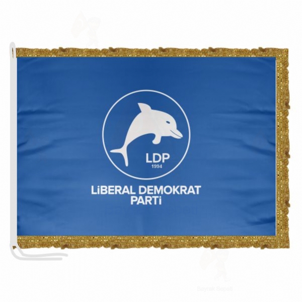 Liberal Demokrat Parti Mavi Saten Kuma Makam Bayra