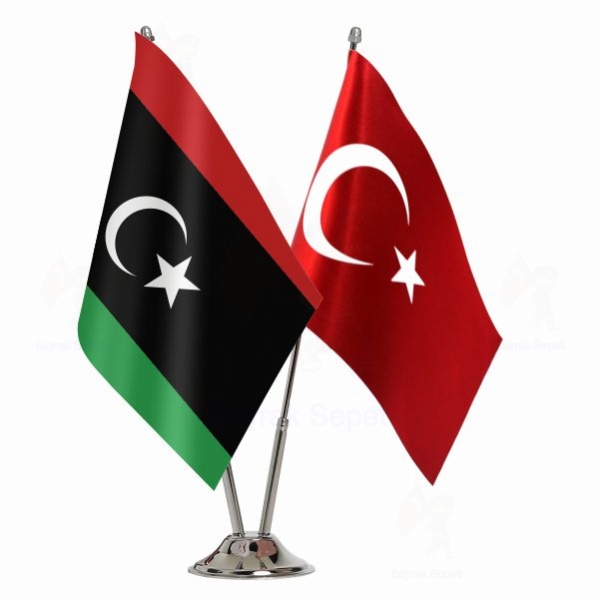 Libya 2 Li Masa Bayraklar