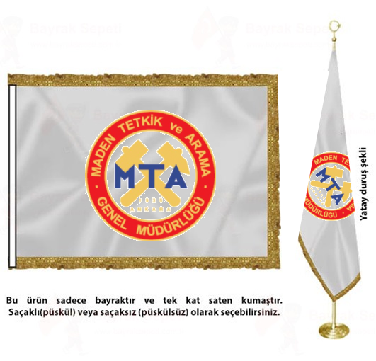 Maden Tetkik ve Arama Genel Müdürlüğü Saten Kumaş Makam Bayrağı