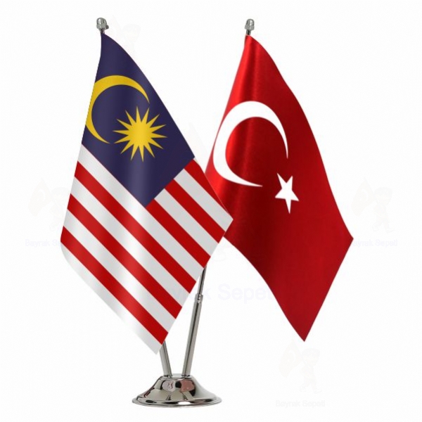 Malezya 2 Li Masa Bayraklar