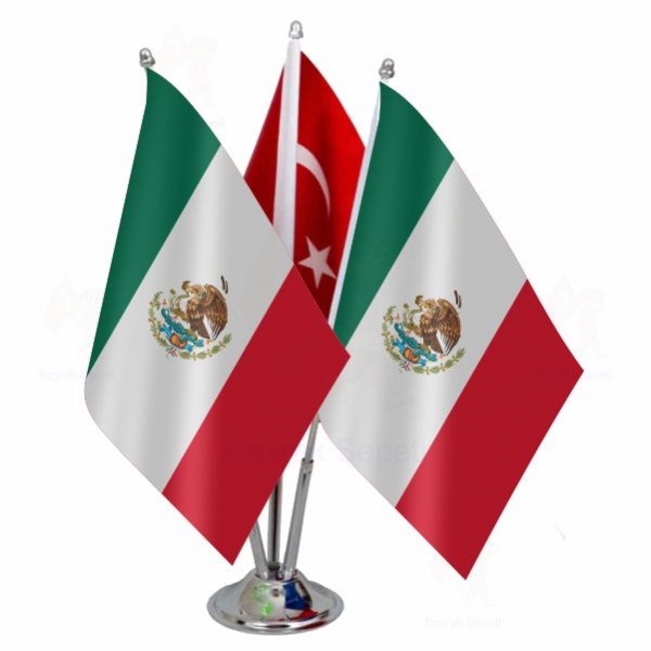 Meksika 3 L Masa Bayraklar