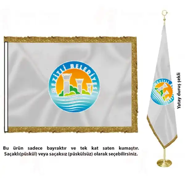 Mezitli Belediyesi Saten Kumaş Makam Bayrağı
