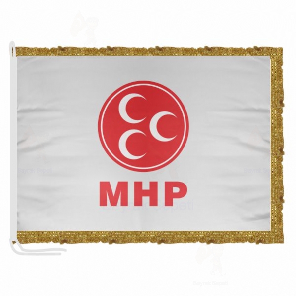 Mhp Milliyeti Hareket Partisi Saten Kuma Makam Bayra