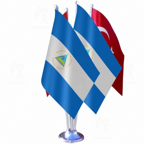 Nikaragua 4 L Masa Bayraklar Tasarmlar
