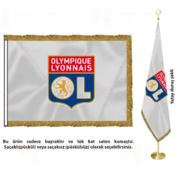 Olympique Lyon Saten Kuma Makam Bayra Sat