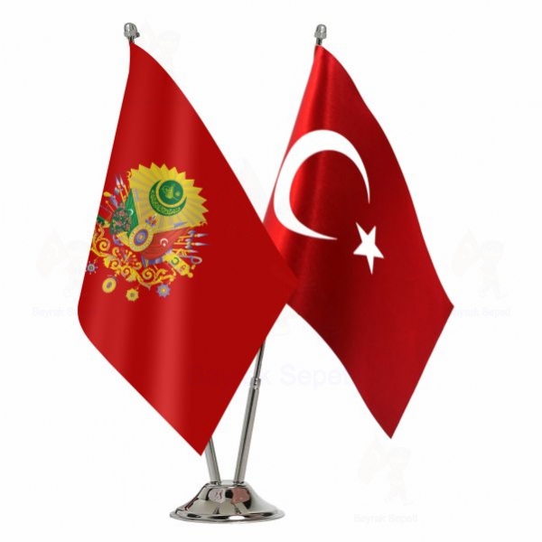Osmanl Armas Krmz 2 Li Masa Bayraklar Resmi