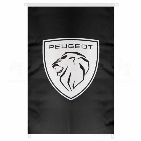 Peugeot Siyah Bina Cephesi Bayrak Toptan Alm