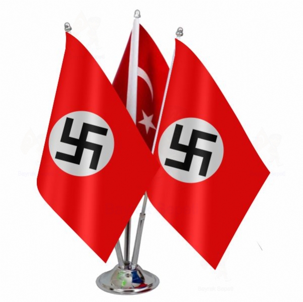 Reich Nazi Almanyas 3 L Masa Bayraklar